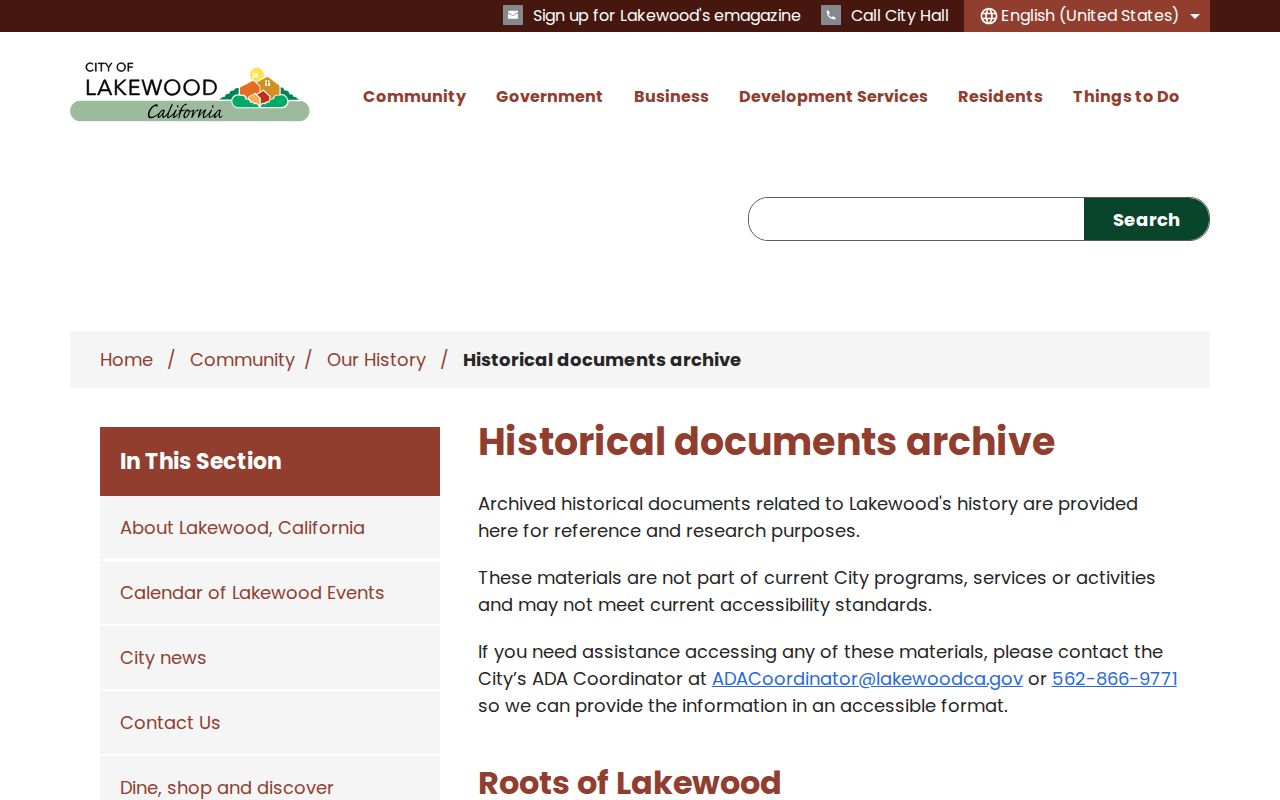 Lakewood city directory historical documents archive