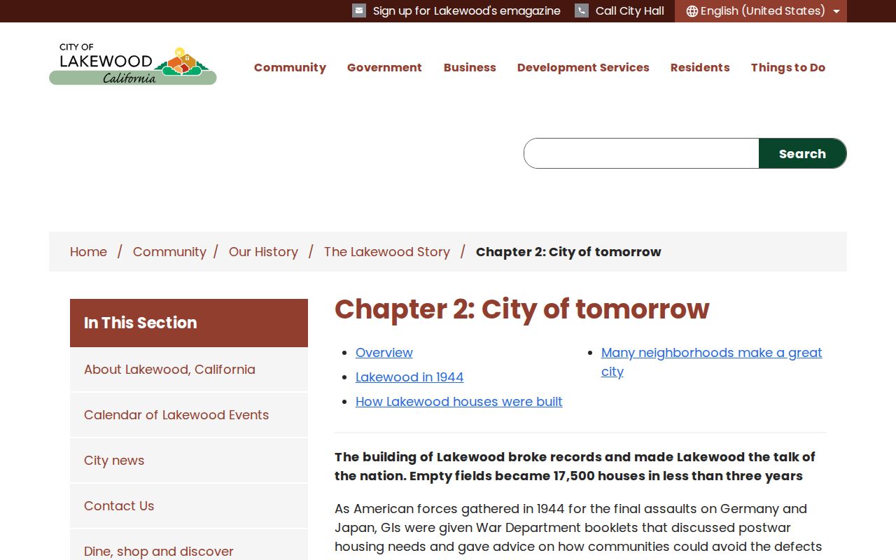 Lakewood city directory neighborhood history