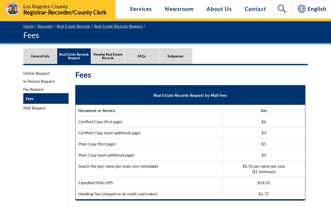 Lakewood previous residents recorder search and copy fees