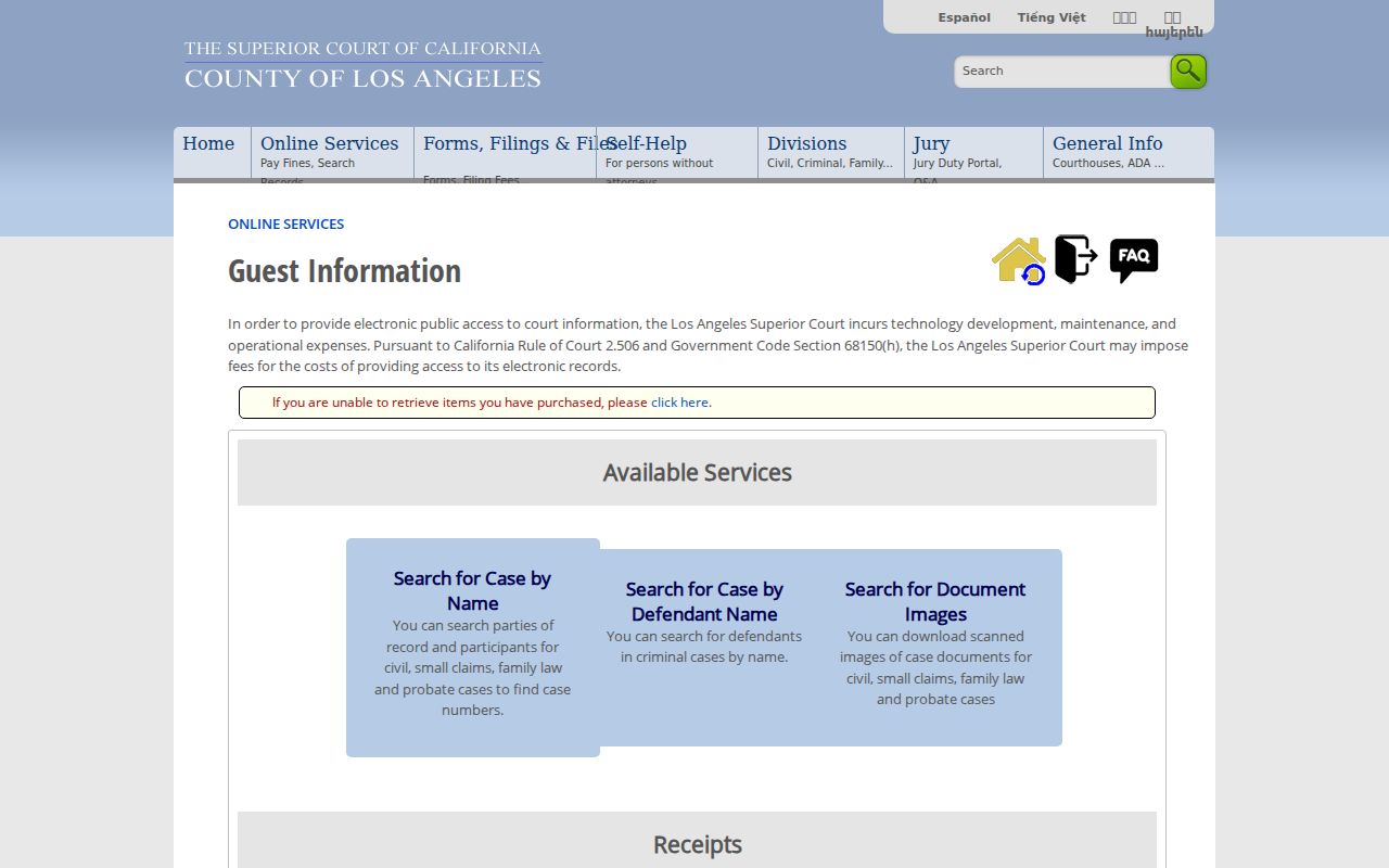 Lakewood resident lookup court case search