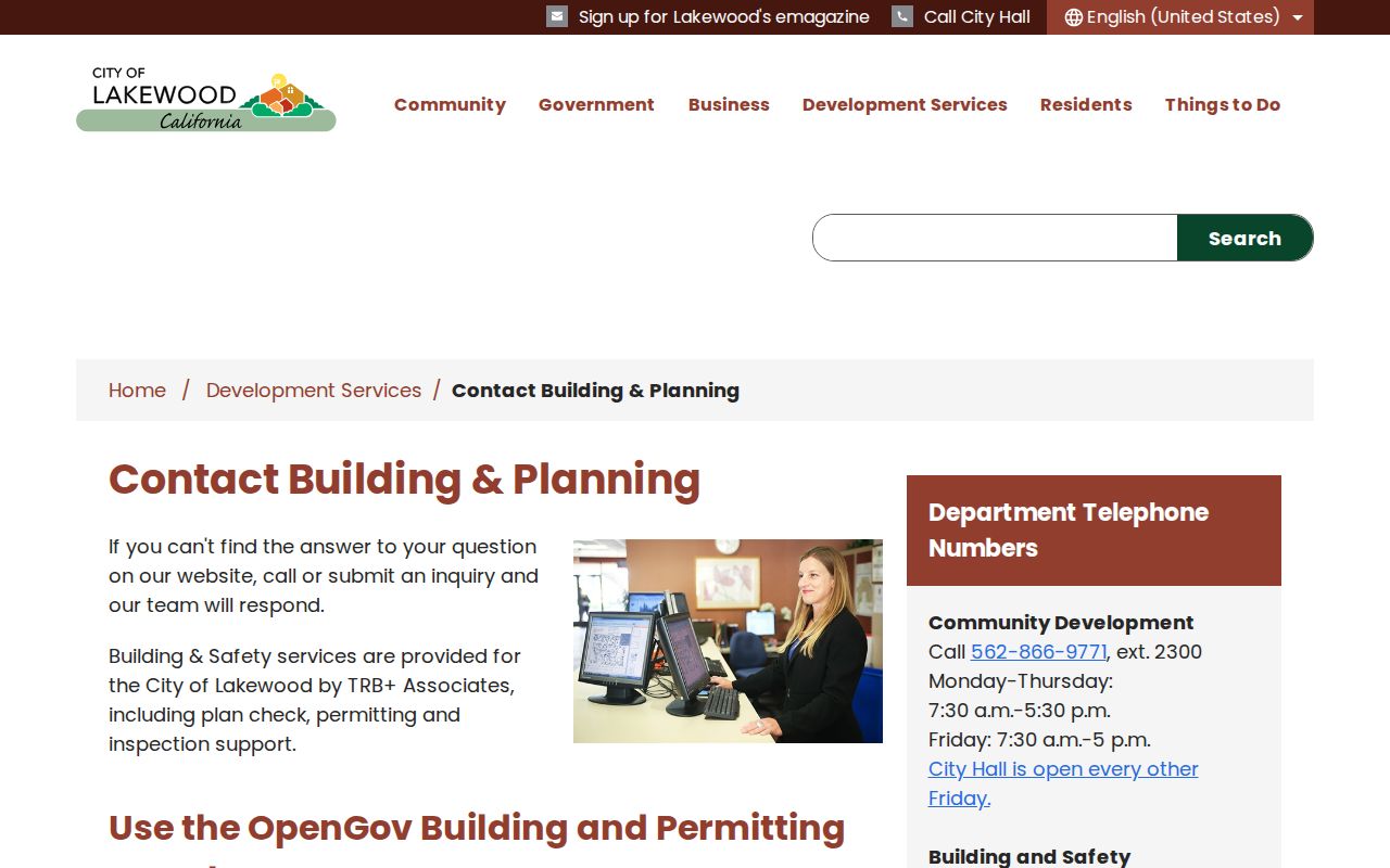 Lakewood street directory building and planning contact